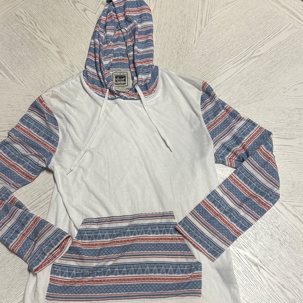 Striped White and Blue Men's Sweater